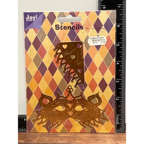 Joy! Crafts Card Making Stencils - Decorative Cat Mask & Corner Design Templates - Picture 1 of 3